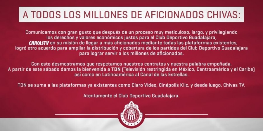 Chivas regresa a Televisa