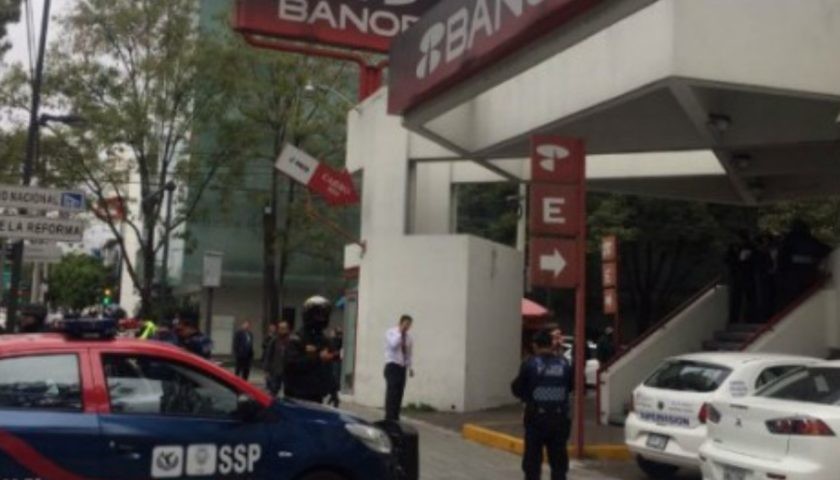 Asaltan dos sucursales bancarias en Polanco