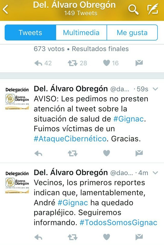 Hackean twitter de la delegación Álvaro Obregón