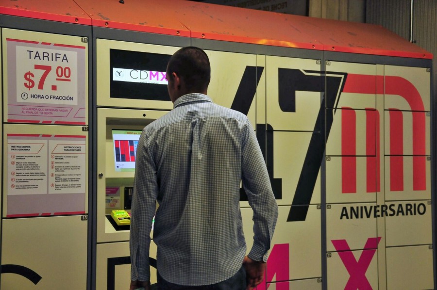 Llega lockers al Metro Pino Suárez de la CDMX