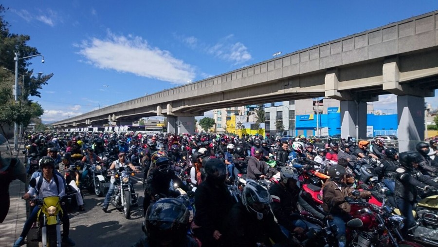 Festejan el Día del motociclista con caravana hacia Ciudad Deportiva