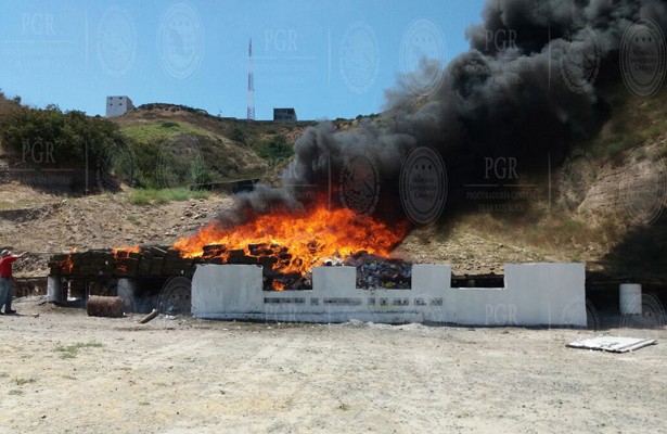 PGJ incinera más de 12 toneladas de narcóticos en Baja California