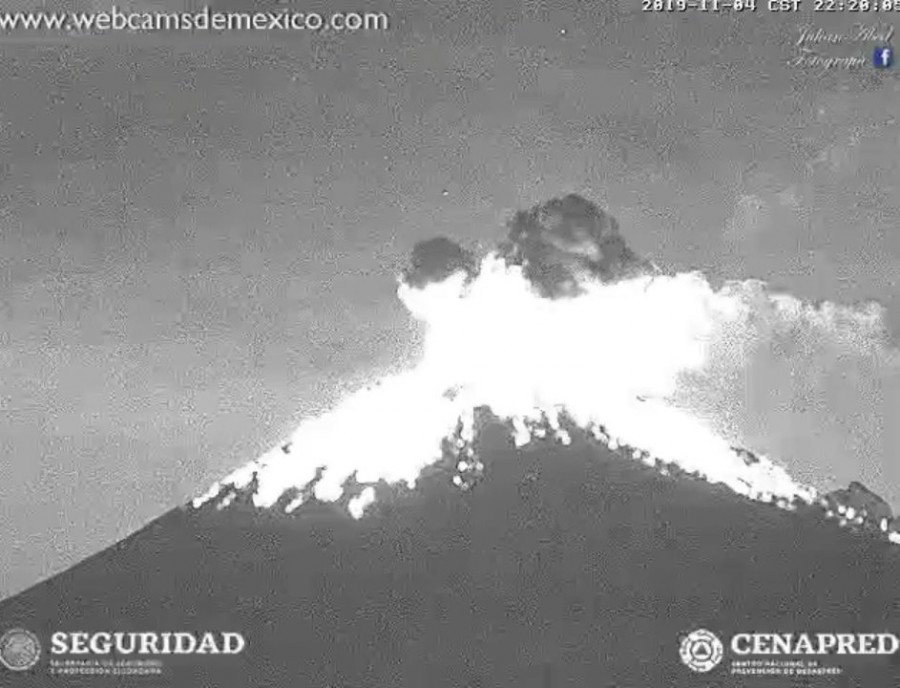 Registra impactante explosión volcán Popocatépetl