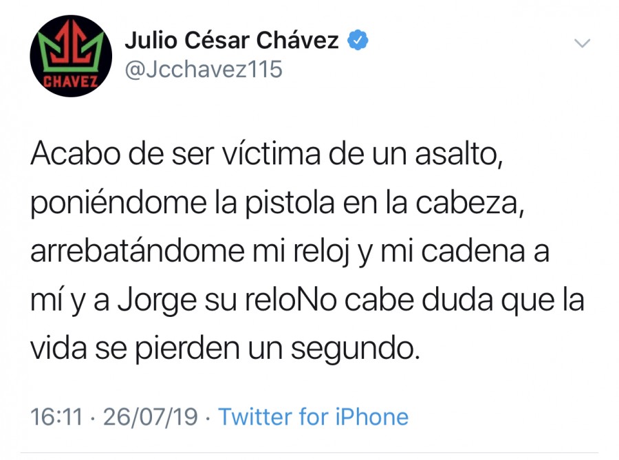 Estamos para llorar, dice Julio César Chavéz tras asalto con violencia en la CDMX