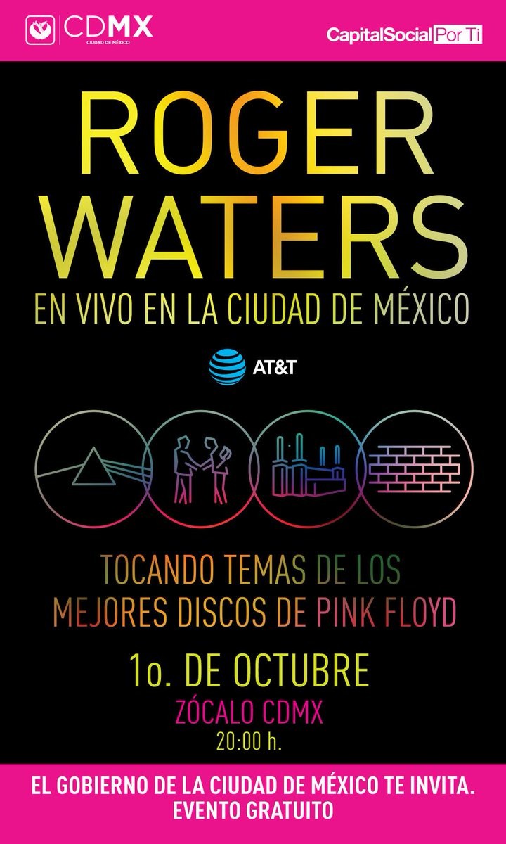 Roger Waters se presentará en el Zócalo capitalino