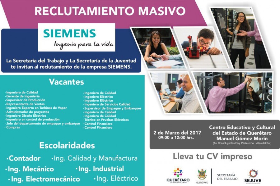 Siemens tendrá reclutamiento masivo en Querétaro