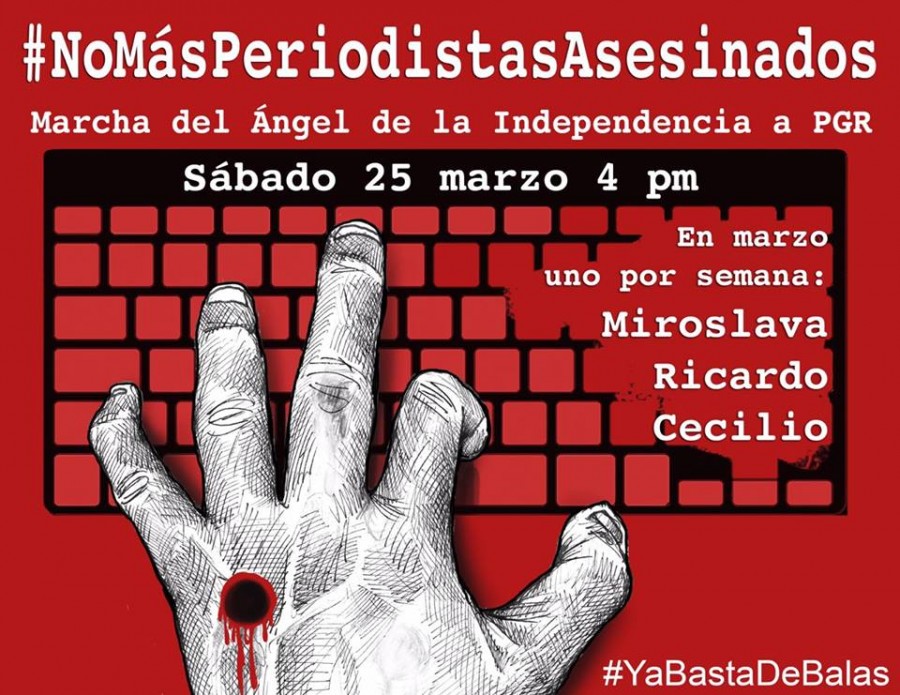 Convocan a marchar contra los asesinatos a periodistas el sábado 25 de marzo
