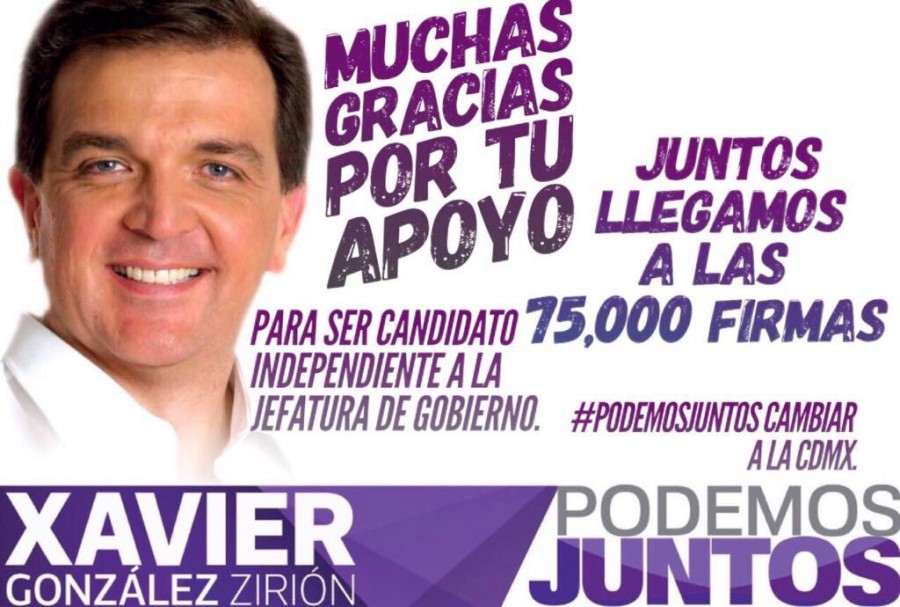 Xavier González Zirión consigue las firmas para ser candidato independiente a Jefe de Gobierno